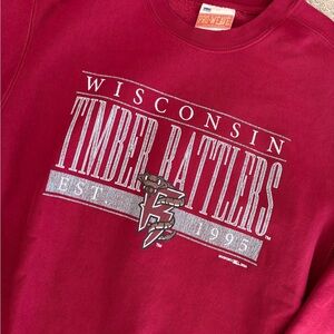Wisconsin Timber Rattlers Baseball Red Graphic Crewneck Sweatshirt